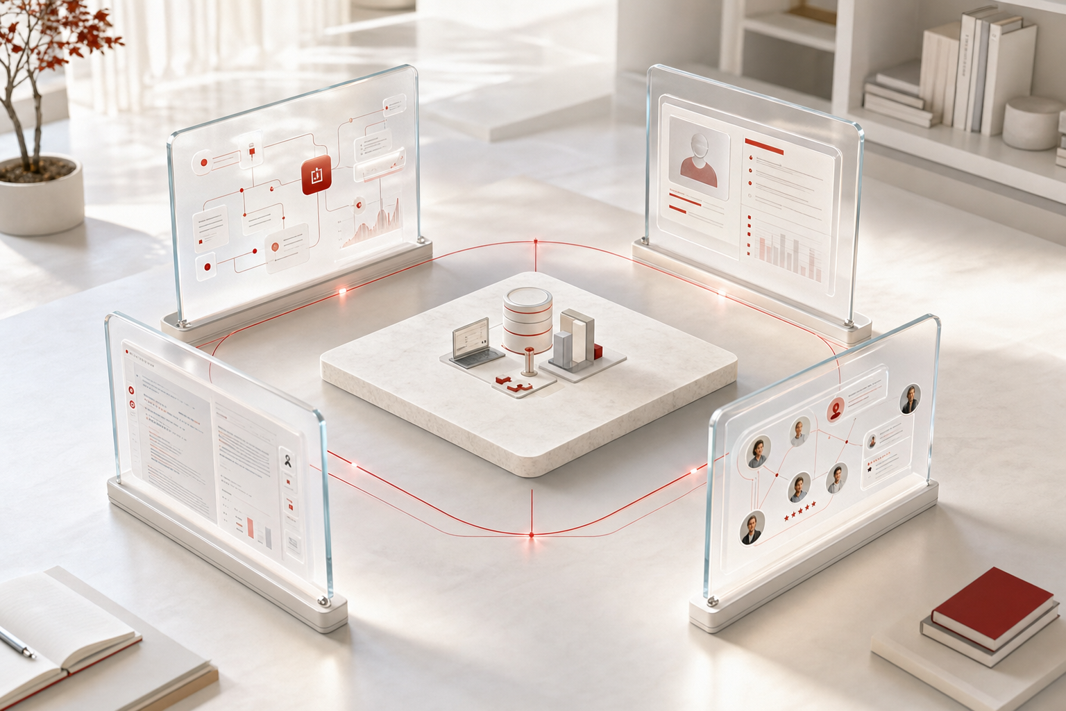 Light assessment evidence loop connecting simulation, evidence, review, and scoring